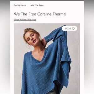 FREE PEOPLE We The Free Coraline Thermal in Aqua